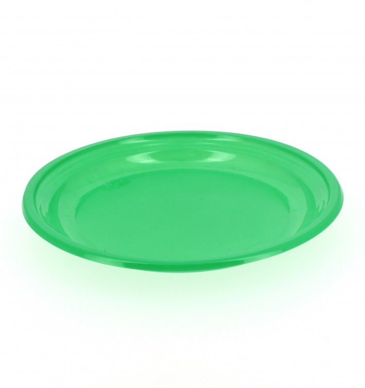 Plastic Plate Flat Green 20,5 cm 
