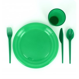 Plastic Knife PS Green 16,5 cm (15 Units) 