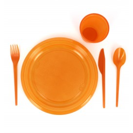 Plastic Knife PS Orange 16,5 cm (15 Units) 