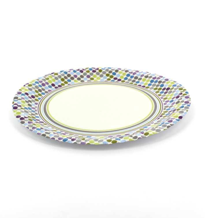 Paper Plate "Rayas y Topos" Design 23cm (504 Units) Paper Plate "Rayas y Topos" Design 23cm (504 Units)