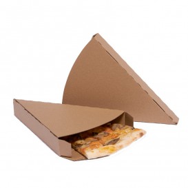 Corrugated Pizza Slice Box Kraft Takeaway (25 Units)