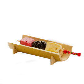 Bamboo Food Pick Red Design 12cm (10000 Units)