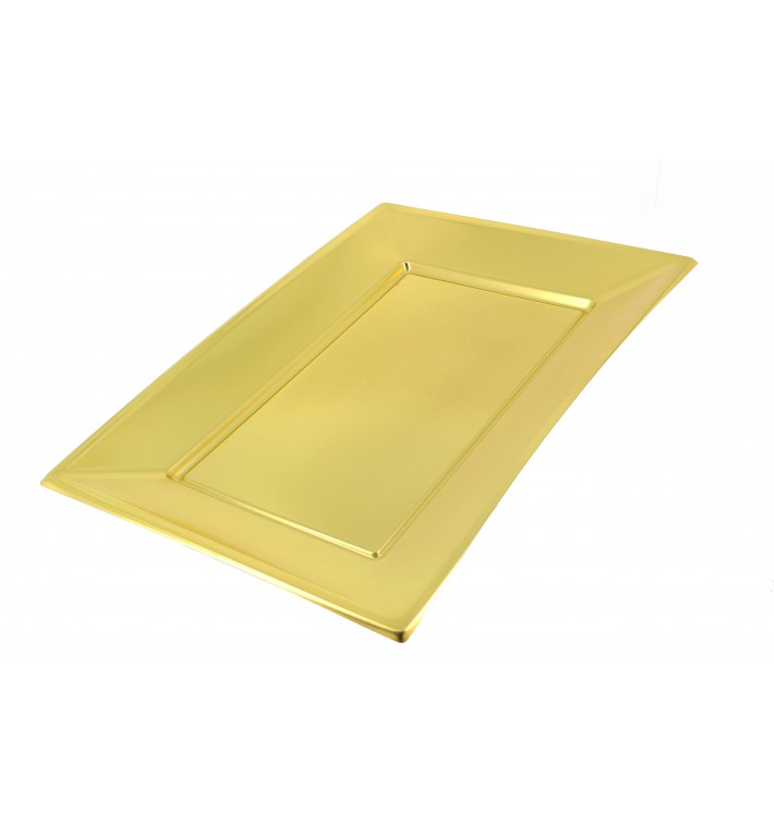 Plastic Tray Gold 33x23cm 
