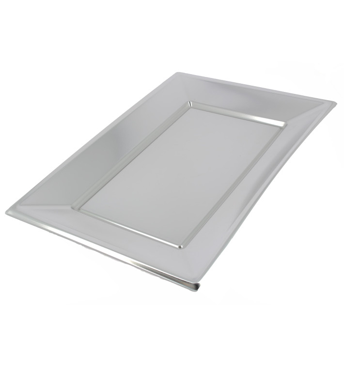 Plastic Tray Silver 33x23cm Plastic Tray Silver 33x23cm