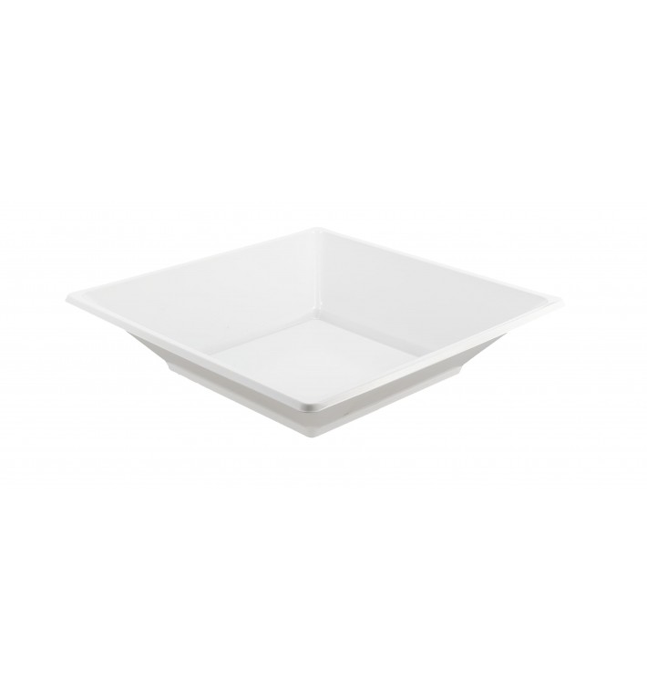 Plastic Plate PS Deep Square shape White 17 cm (750 Units)