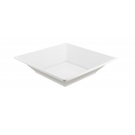 Plastic Plate PS Deep Square shape White 17 cm (25 Units) 