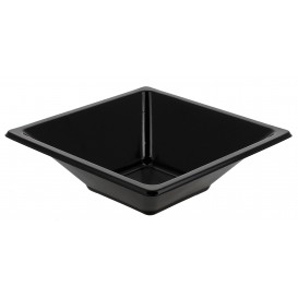 Plastic Bowl PS Square shape Black 12x12cm (12 Units) 
