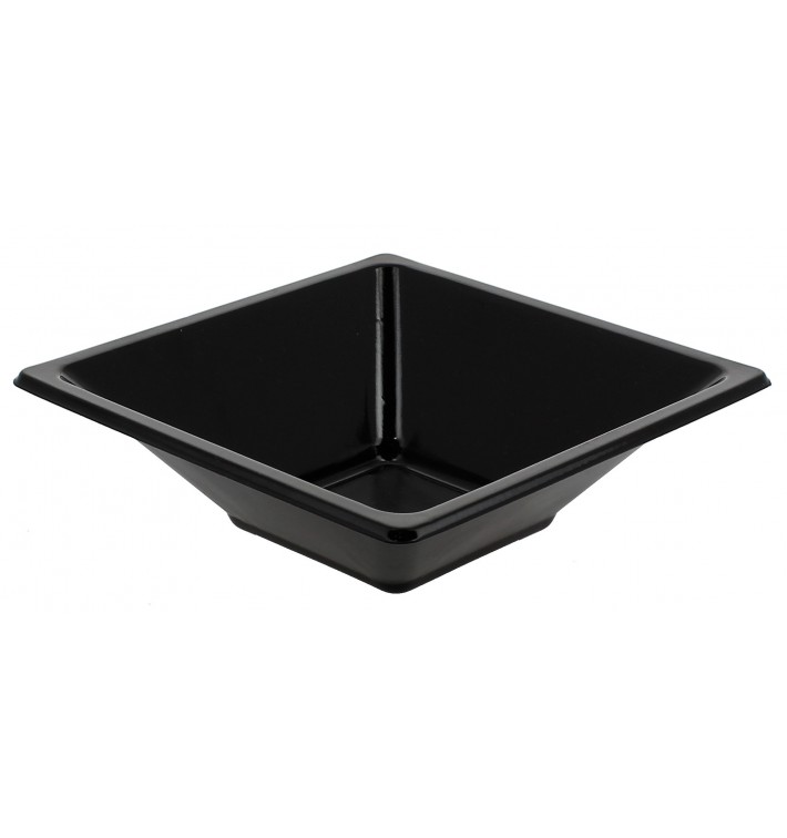 Plastic Bowl PS Square shape Black 12x12cm 