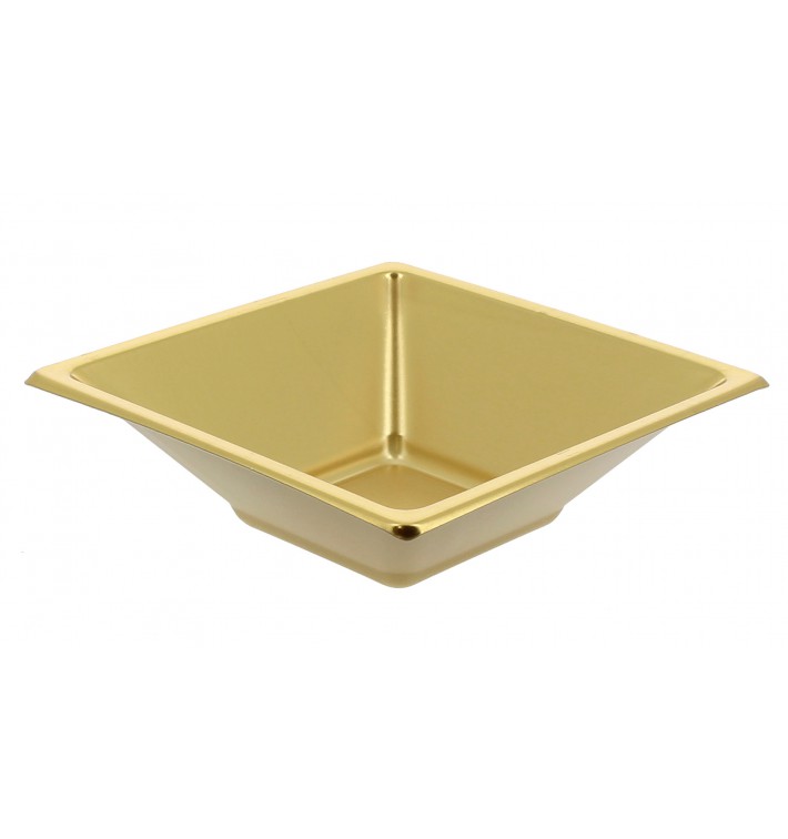Plastic Bowl PS Square shape Gold 12x12cm 
