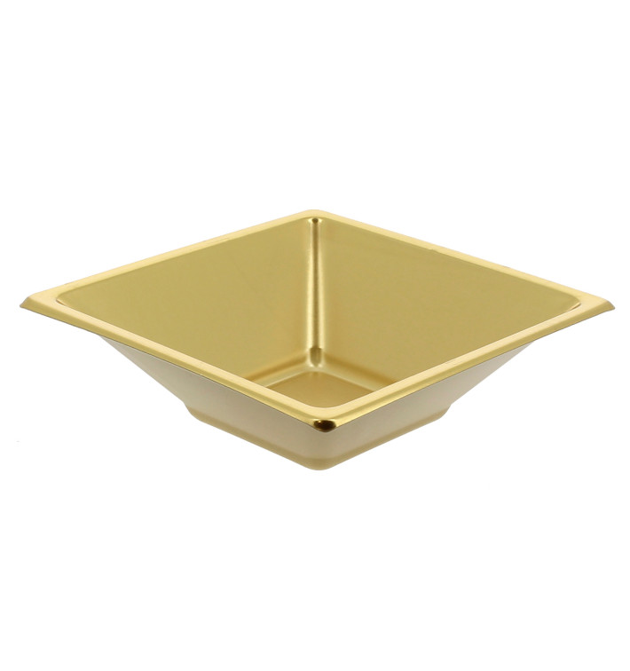Plastic Bowl PS Square shape Gold 12x12cm Plastic Bowl PS Square shape Gold 12x12cm