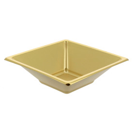 Plastic Bowl PS Square shape Gold 12x12cm 