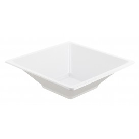 Plastic Bowl PS Square shape White 12x12cm (25 Units)