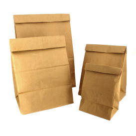 Paper Bag without Handle Kraft Brown 12+8x24cm (25 Units)