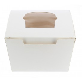 Paper Cupcake Box 1 Slot White 11x10x7,5cm 