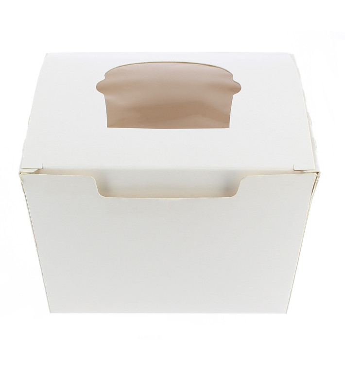 Paper Cupcake Box 1 Slot White 11x10x7,5cm Paper Cupcake Box 1 Slot White 11x10x7,5cm
