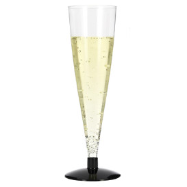 Plastic Stemmed Cup Sparkling Wine Black 150ml 2P (6 Units)
