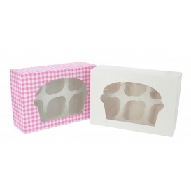 Paper Cupcake Box 6 Slot White 24,3x16,5x7,5cm (20 Units) 