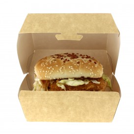 Paper Burger Box Kraft XXL 14,5x14,5x8cm 