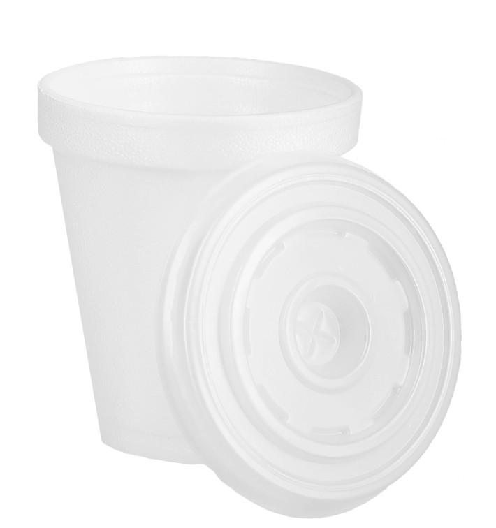 Foam Cup EPS 6Oz/180ml White + Plastic Lid Foam Cup EPS 6Oz/180ml White + Plastic Lid