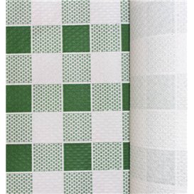 Paper Tablecloth Roll Green Checkers 1x100m. 40g (1 Unit) 