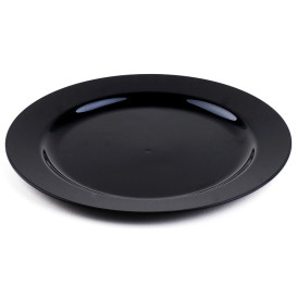 Plastic Plate Extra Rigid Black 15cm 