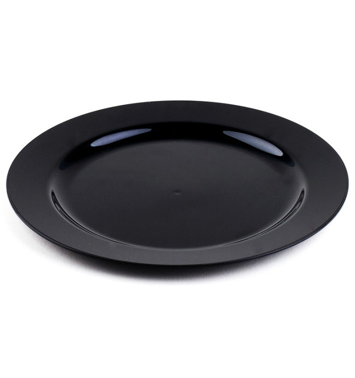 Plastic Plate Extra Rigid Black 23cm Plastic Plate Extra Rigid Black 23cm