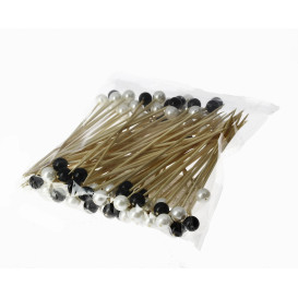 Bamboo Food Pick Pearl Design 9cm (100 Units)  