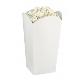 Paper Popcorn Box Small Size White 45gr 6,5x8,5x15cm (25 Units) 