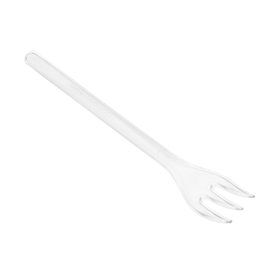 Plastic Tasting Mini Fork Clear 10cm (1500 Units)