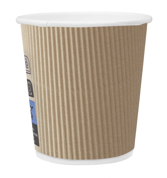 Paper Cup "Ripple Kraft" Brown 4 Oz/120ml Ø6,2cm (1000 Units) Paper Cup "Ripple Kraft" Brown 4 Oz/120ml Ø6,2cm (1000 Units)