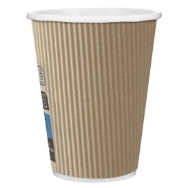 Paper Cup "Ripple Kraft" Brown 12 Oz/360ml Ø8,7cm (25 Units)