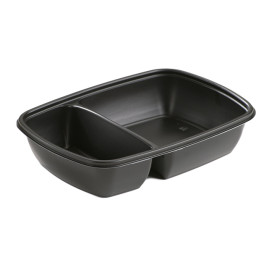 Plastic Deli Container PP 2C Black 900ml 23x16,5x5cm 