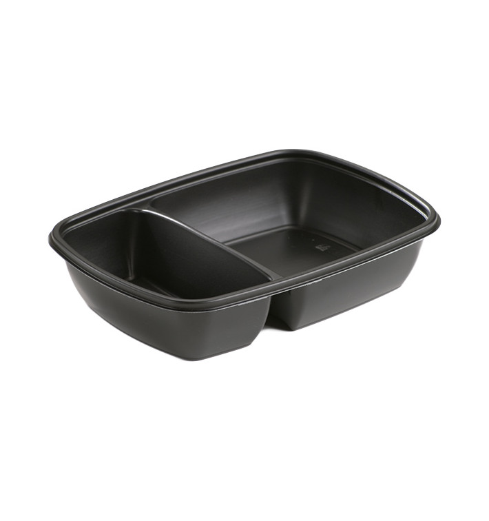 Plastic Deli Container PP 2C Black 900ml 23x16,5x5cm (75 Units)