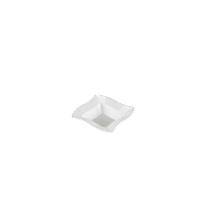 Plastic Bowl PS Square shape "Ondas" White 18x18cm 