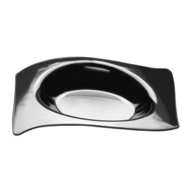 Tasting Plastic Plate PS Flat Black 8x6,6 cm (50 Units) 