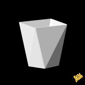 Plastic Tasting Cup PS "Diamond" White 100 ml (25 Units) 