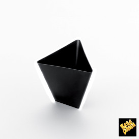 Tasting Plastic Bowl PS Triangle shape Black 70 ml (25 Units) 