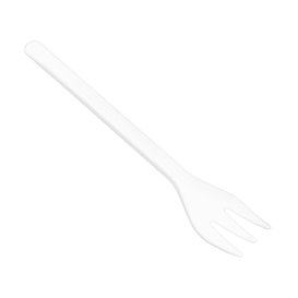 Plastic Tasting Mini Fork White 10cm (50 Units) 