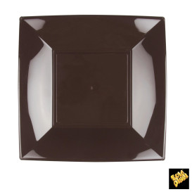 Plastic Plate Flat Brown "Nice" PP 23 cm (25 Units) 