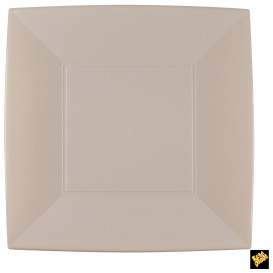 Plastic Plate Flat Beige "Nice" PP 29 cm (12 Units) 