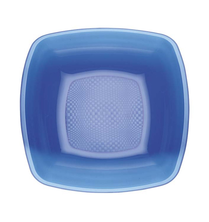 Plastic Plate Deep Blue Square shape PS 18 cm (300 Units)