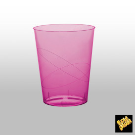 Plastic Cup PS "Moon" Fuchsia Clear 350ml (20 Units) 