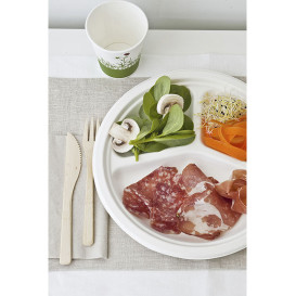 Sugarcane Plate 3C White Ø26 cm (50 Units) 