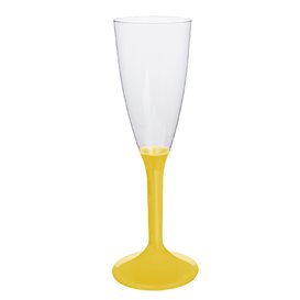 Plastic Stemmed Flute Sparkling Wine Yellow 120ml 2P (40 Units)