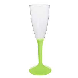 Plastic Stemmed Flute Sparkling Wine Lime Green 120ml 2P (200 Units)