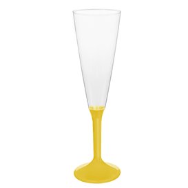 Plastic Stemmed Flute Sparkling Wine Yellow 160ml 2P (200 Units)