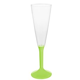 Plastic Stemmed Flute Sparkling Wine Lime Green 160ml 2P (40 Units)