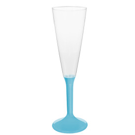 Plastic Stemmed Flute Sparkling Wine Turquoise 160ml 2P (200 Units)