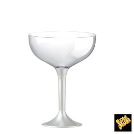Plastic Stemmed Flute White Pearl 200ml 2P (200 Units)
