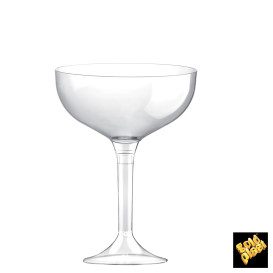 Plastic Stemmed Flute Clear 200ml 2P (40 Units)